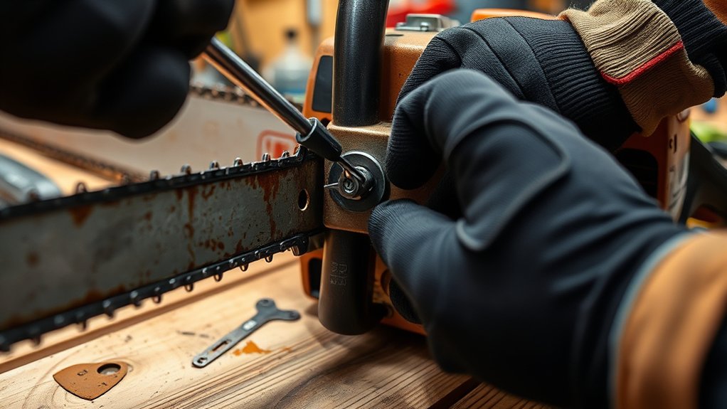 adjust chain tension carefully