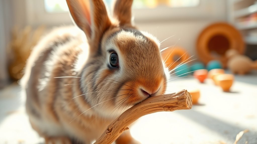 bunnies chew wood for wellness
