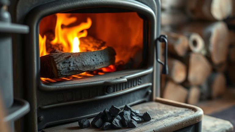 burning coal in wood stove