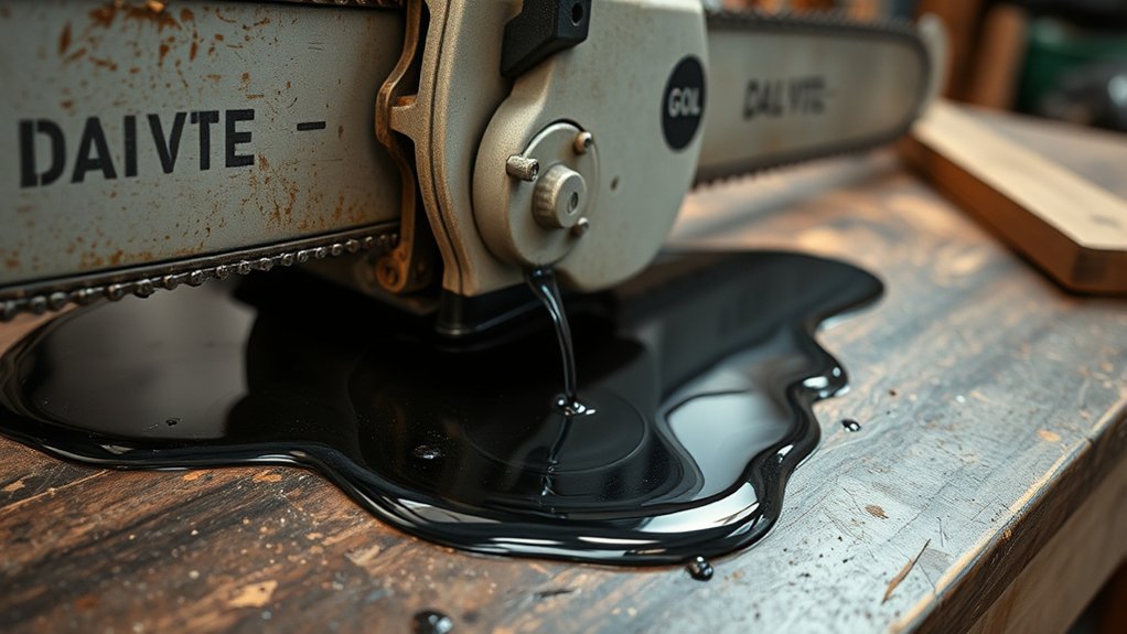 chainsaw bar oil leak