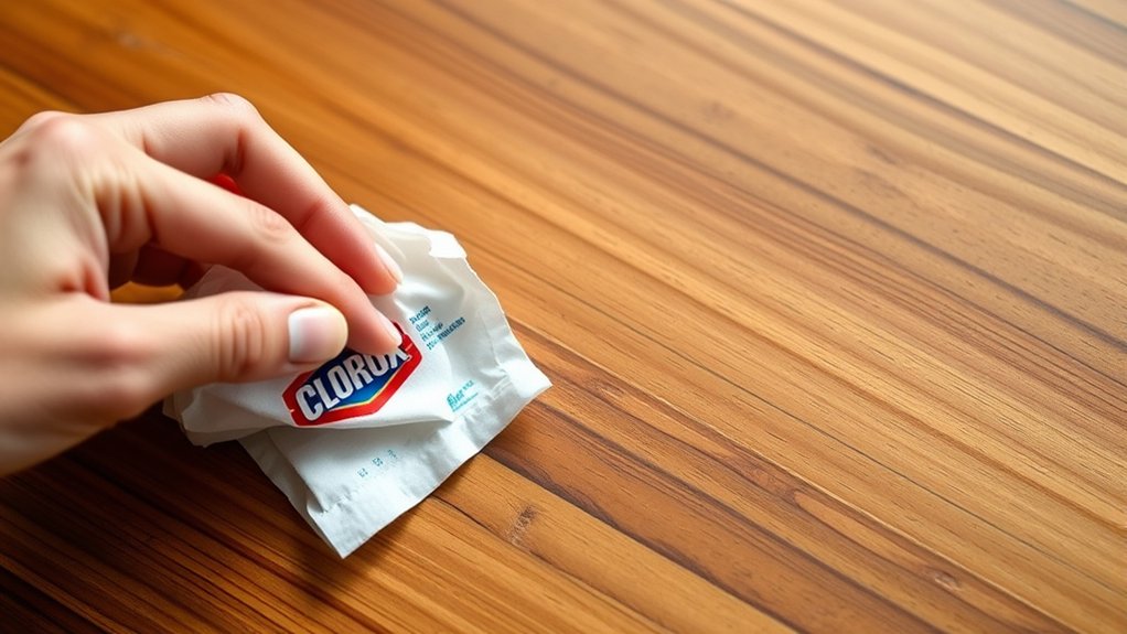 clorox wipes damage wood