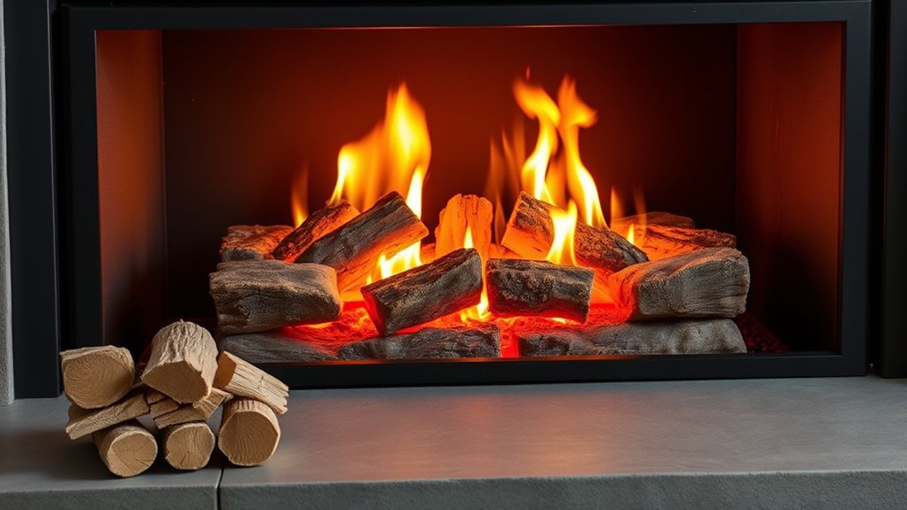 gas fireplace wood burning