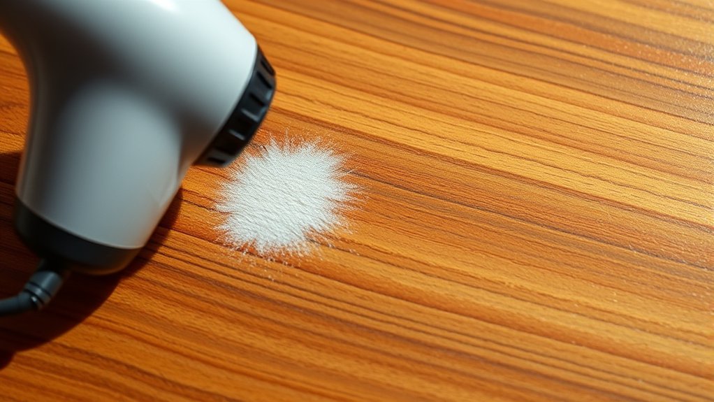 gently heat to remove stains