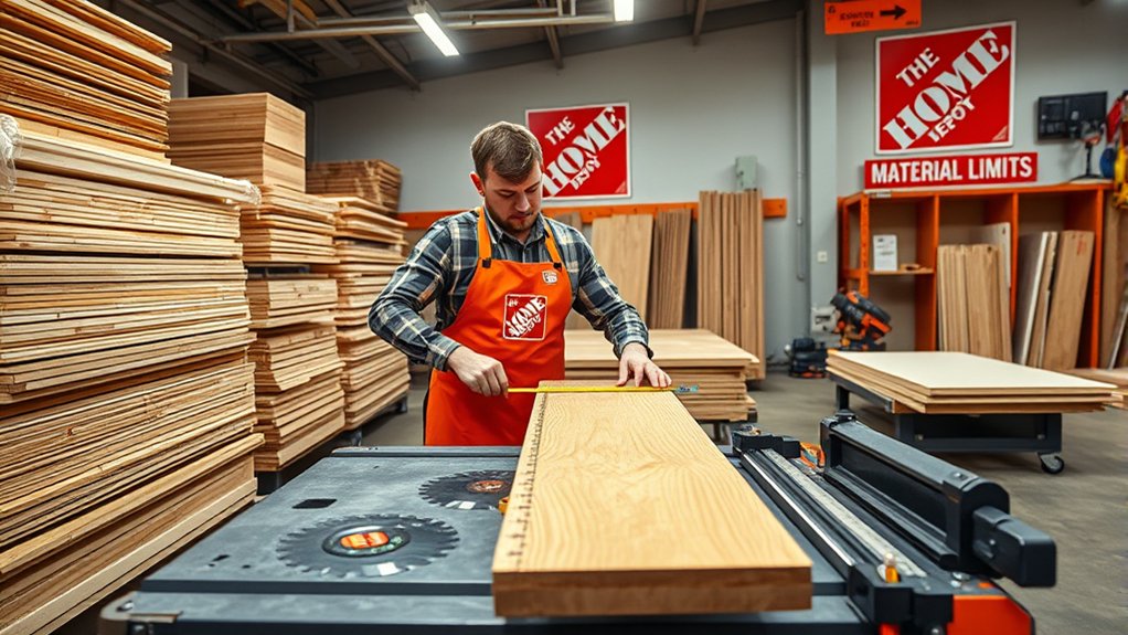 home depot wood cutting services