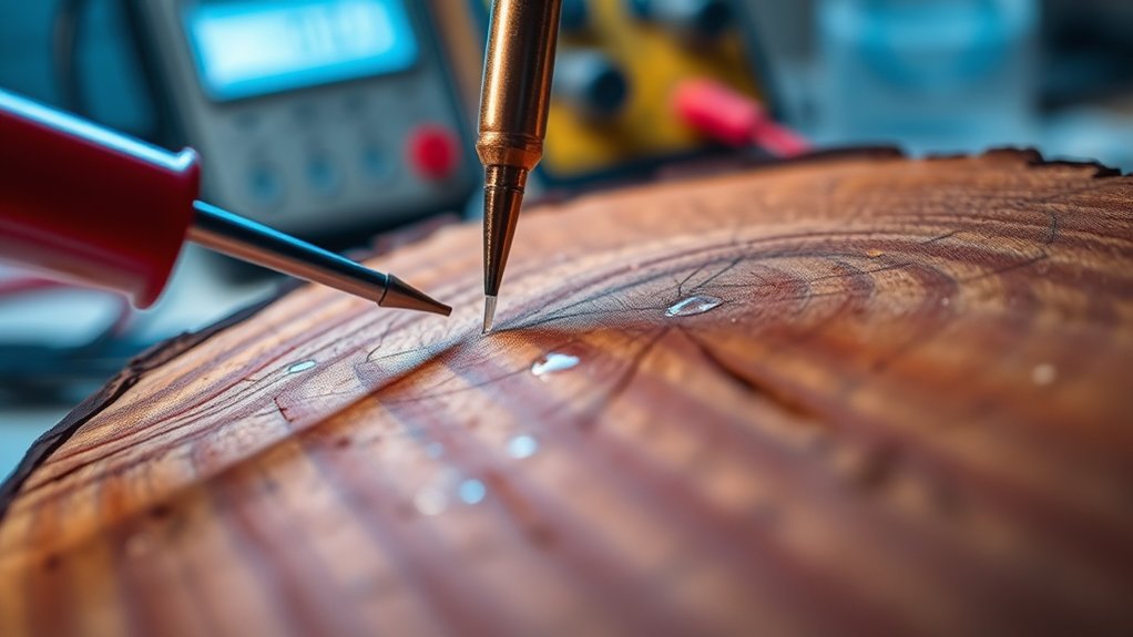 moisture enhances wood conductivity