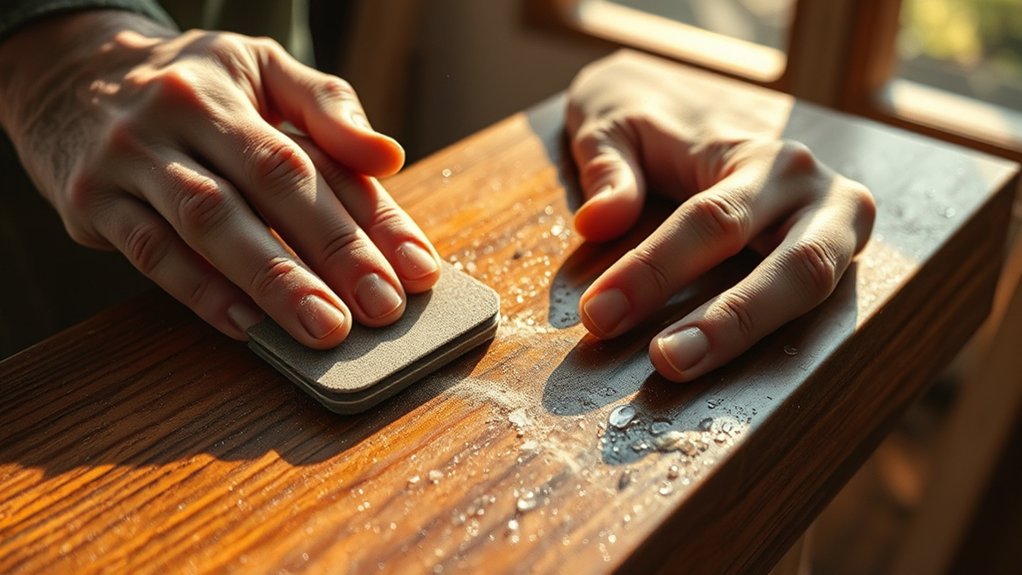 moisture maintenance during sanding