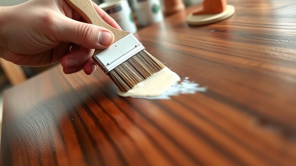 paint stained wood easily