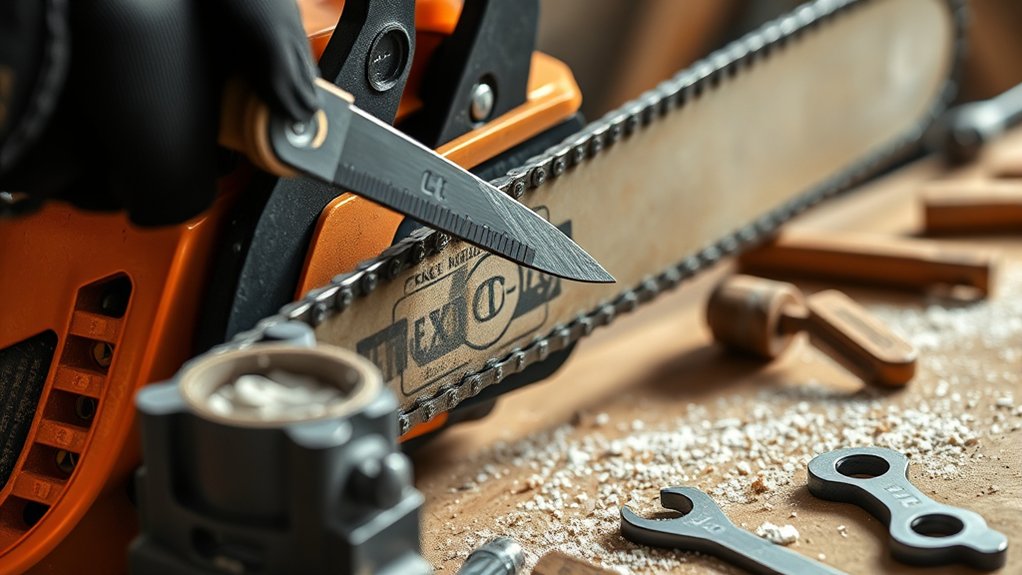 prepare chainsaw chain carefully