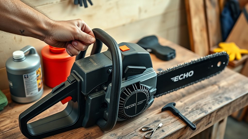 prepare echo chainsaw safely