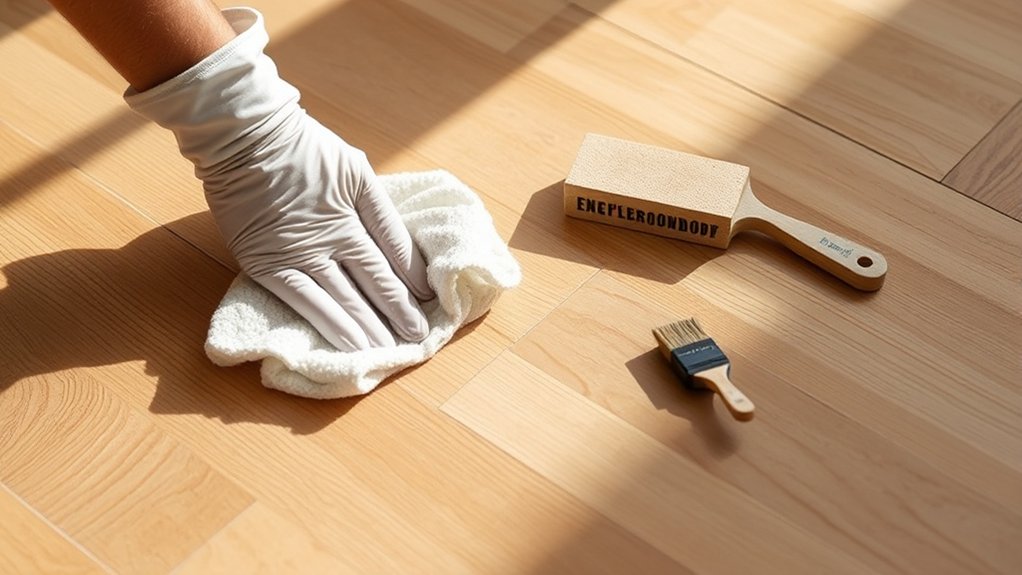 prepare floors for staining