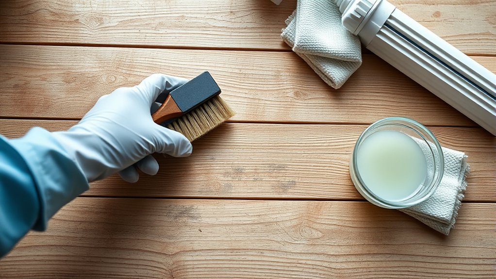 prepare wood for mold cleaning