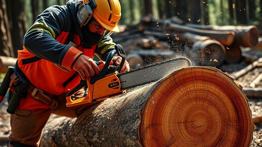 prevent chainsaw kickback safely