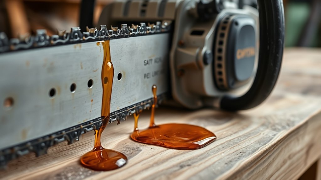 prevent chainsaw oil leaks