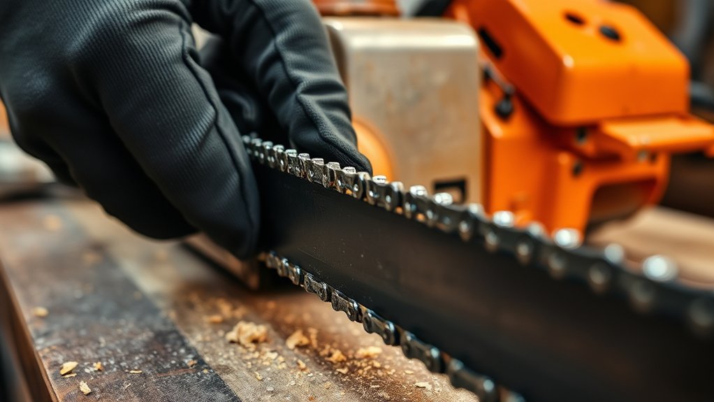 proper chainsaw chain tension
