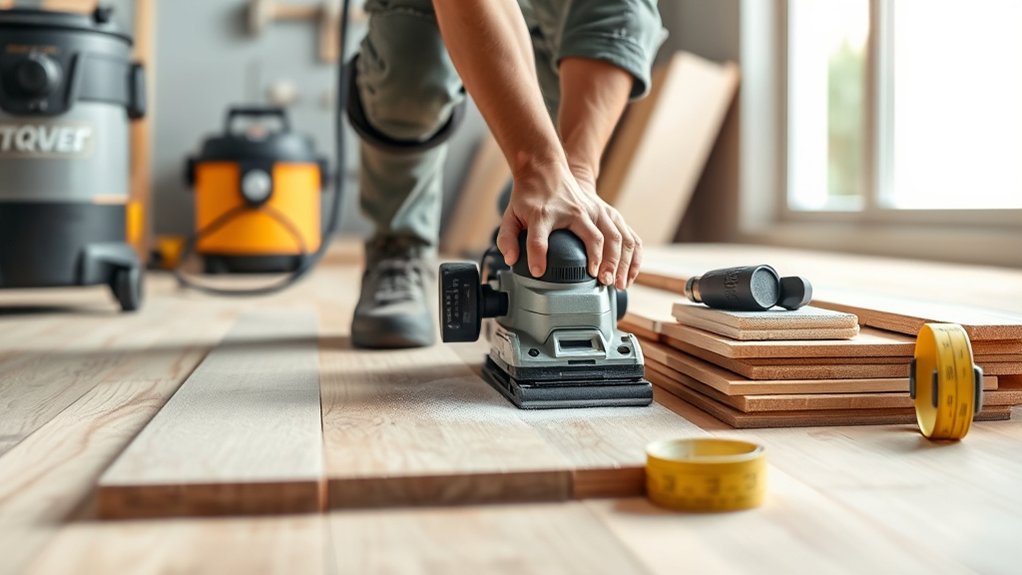 safe engineered wood sanding