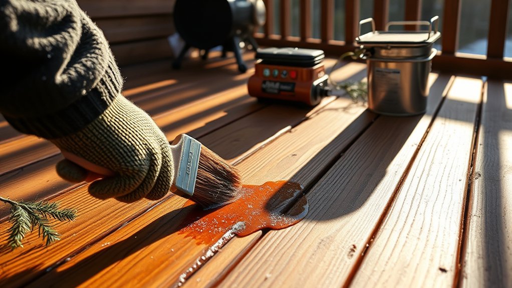 stain wood when warm