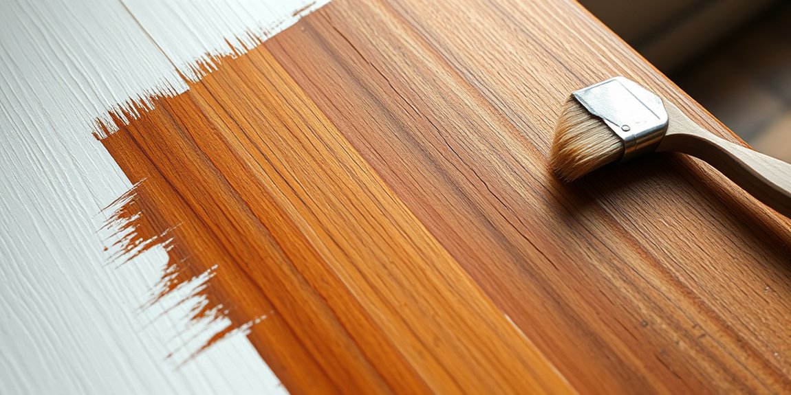 staining over painted wood