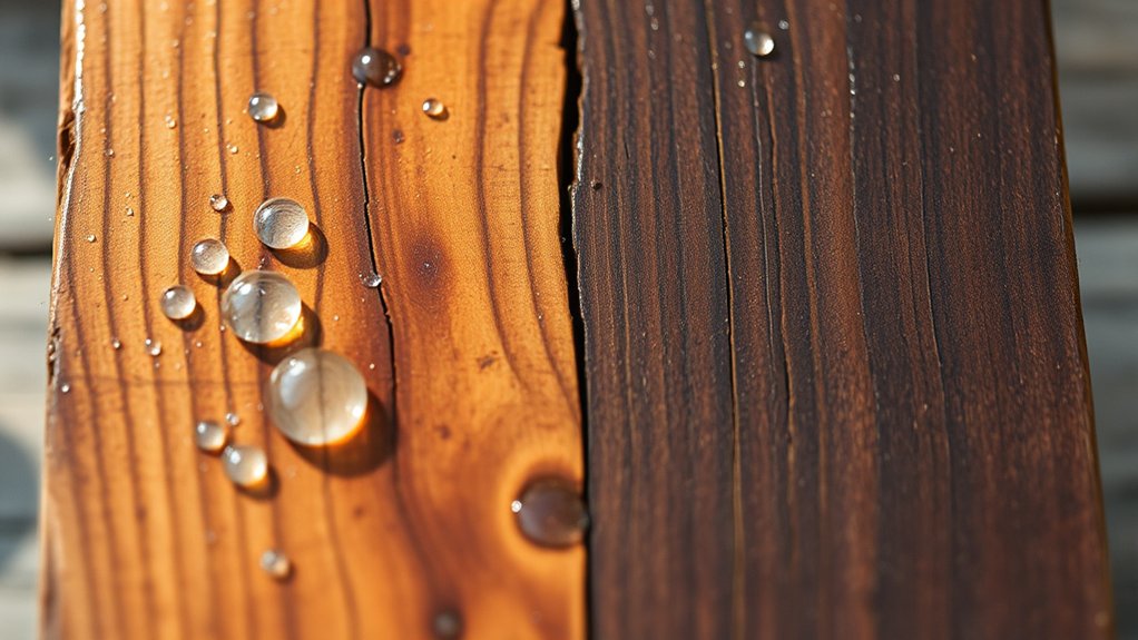 staining wet wood challenges