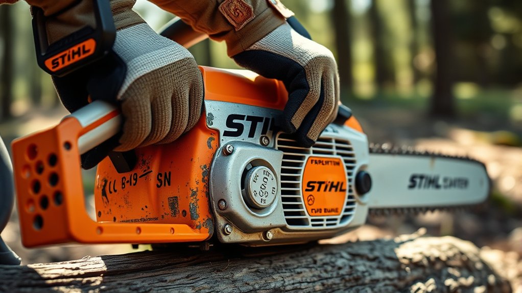 start stihl chainsaw safely