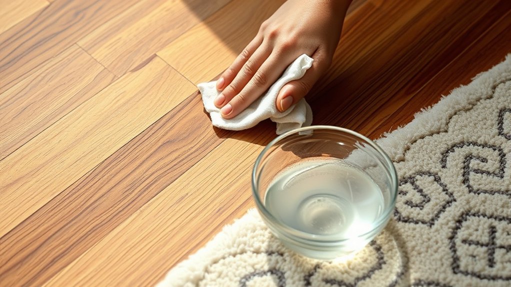 test vinegar on hardwood