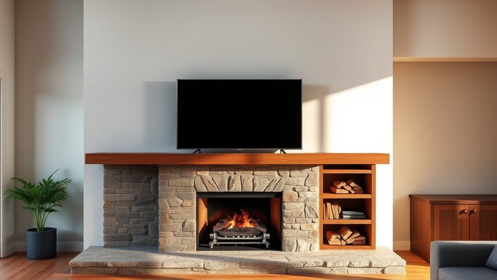 tv clearance from fireplace