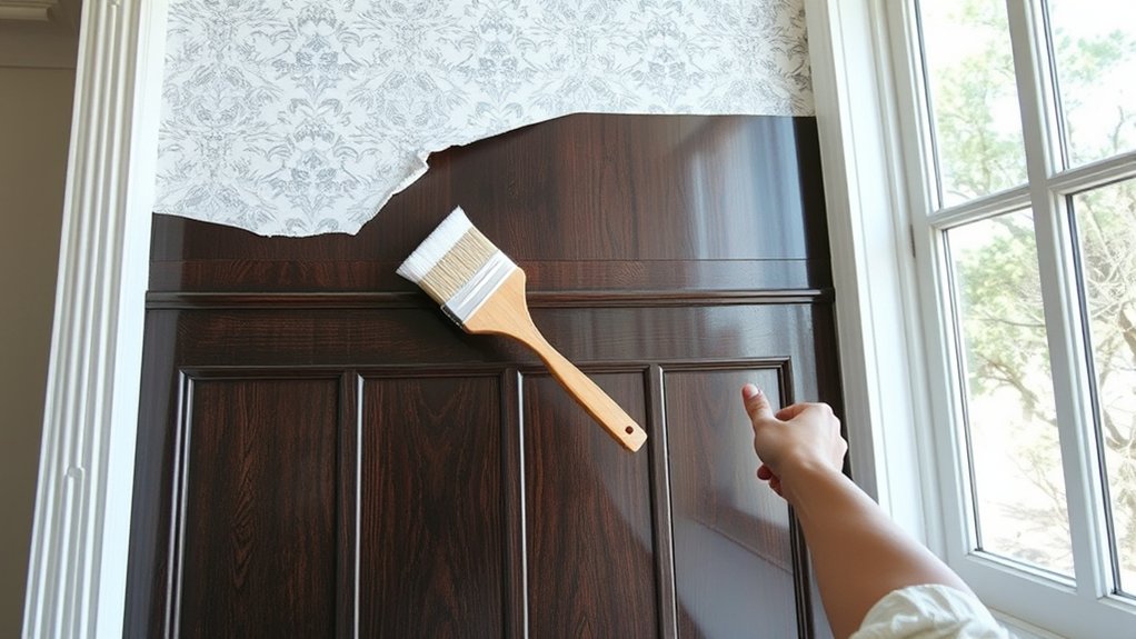 wallpapering wood paneling tips