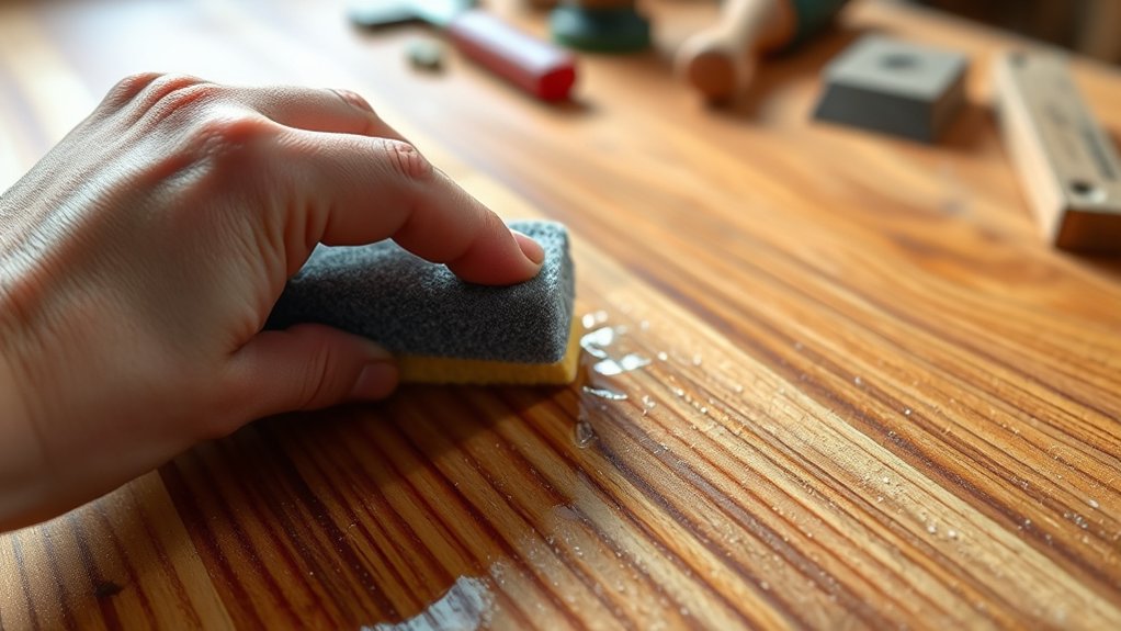 wet sanding wood technique