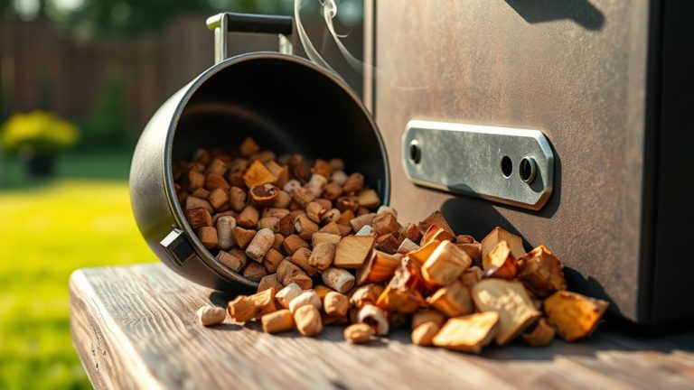 wood chips in pellet smoker