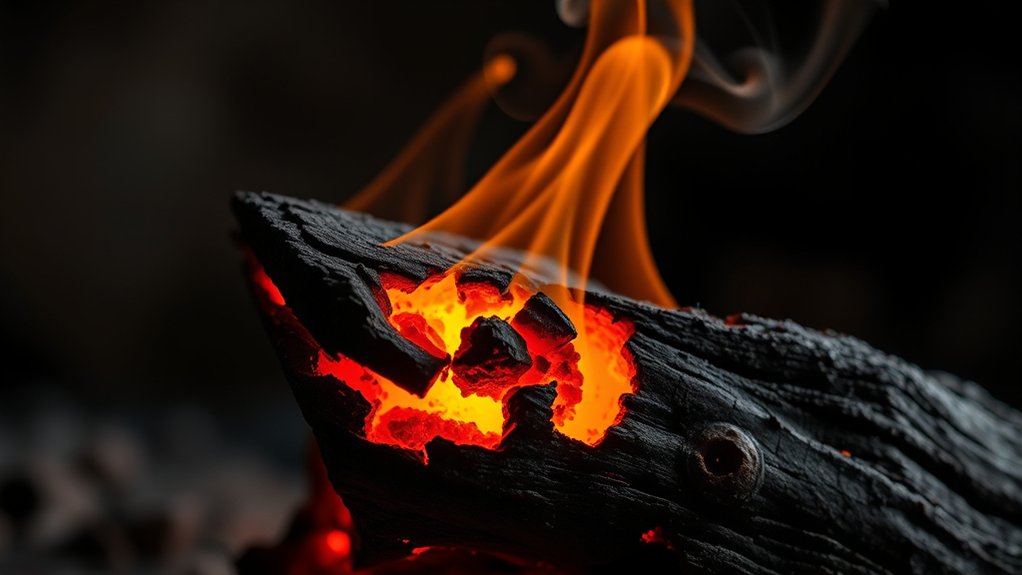 wood combusts doesn t melt