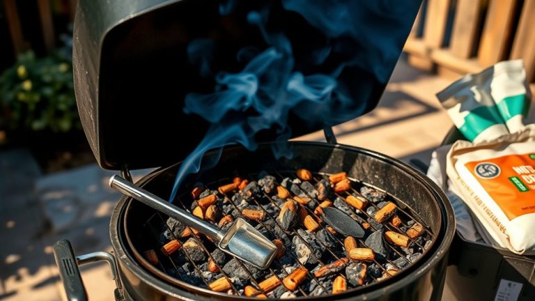 wood pellets in charcoal grill