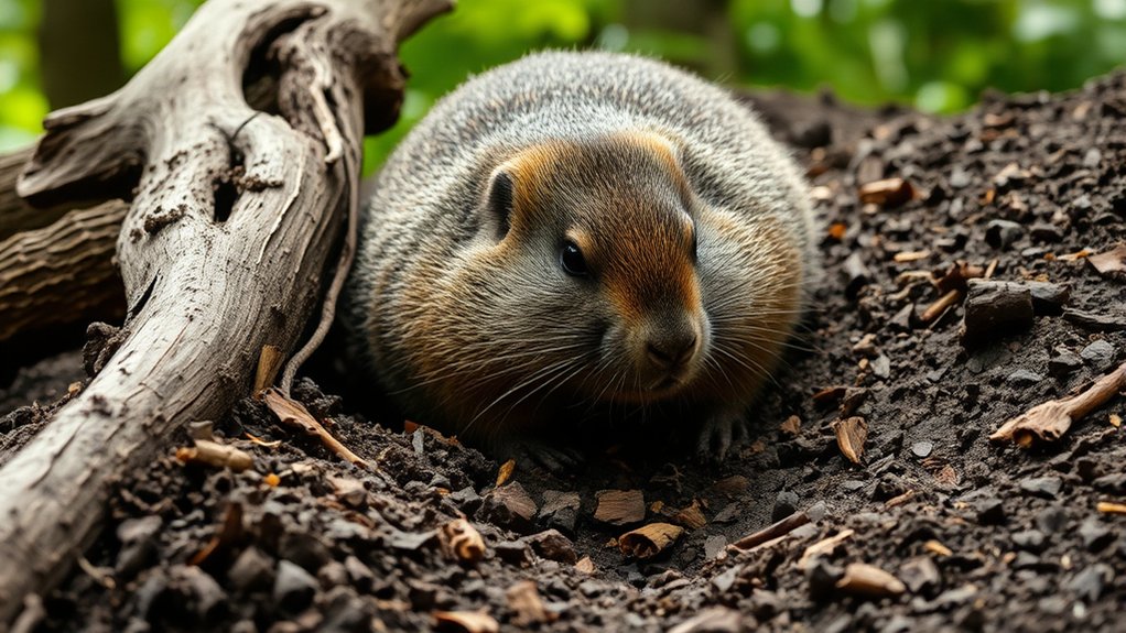 woodchuck burrows 35 cubic feet