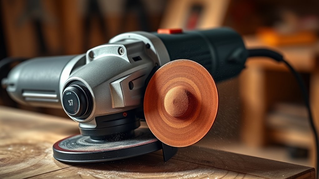 sanding wood angle grinder